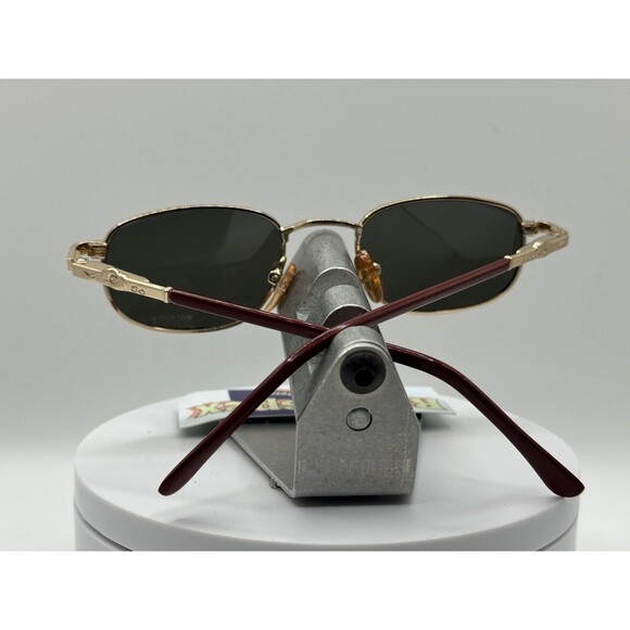 Vintage Eyeglasses NOS Small Red Rectangle Metal Blue Mirror POLARIZED Lens 00s - Picture 7 of 10